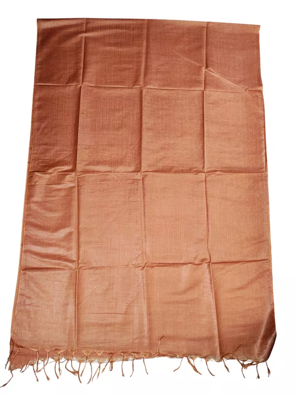 Rust Solid Cotton Silk Dupatta