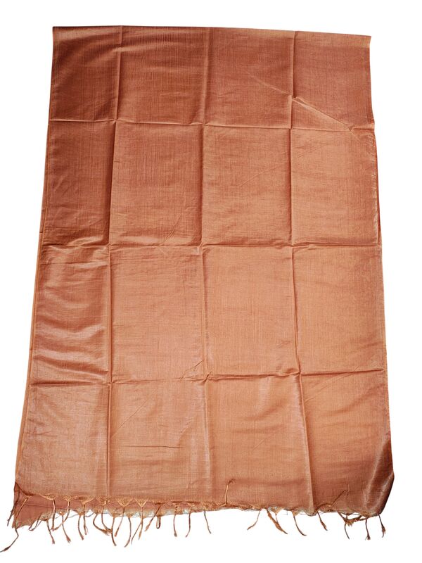 Rust Solid Cotton Silk Dupatta