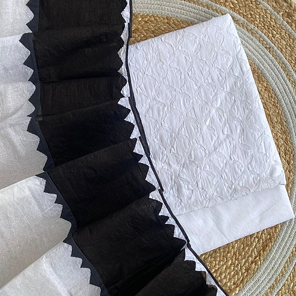 Handcrafted Barmeri Applique Multi-Color Dupatta Suit - Unstitched | 3005