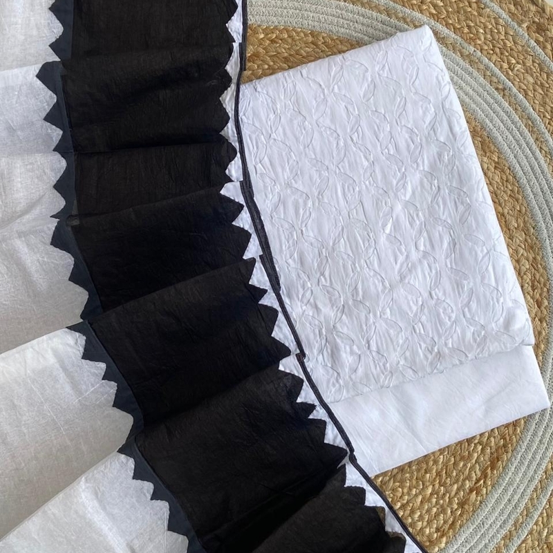 Handcrafted Barmeri Applique Multi-Color Dupatta Suit - Unstitched | 3005