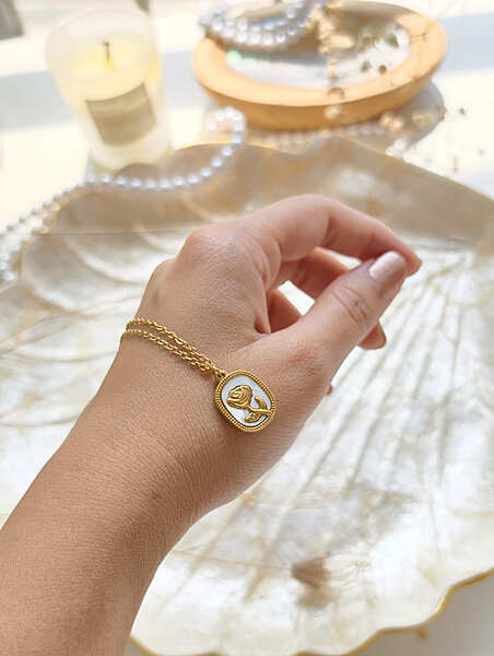 Golden Rose Stone Necklace