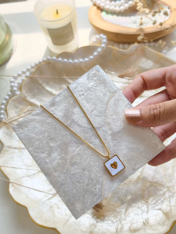 Ivory Heart Pendant Necklace