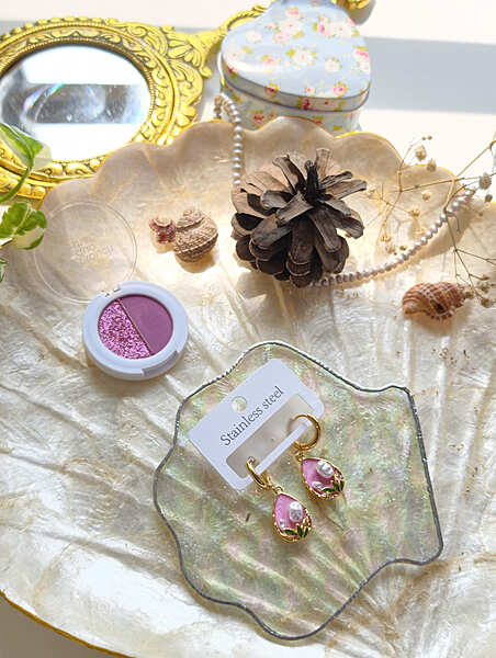 Pink Pearl Drop Earrings