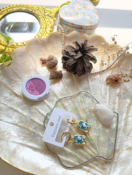 Blue Blossom Pearl Earrings