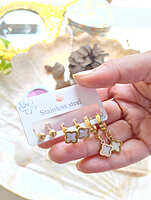 Ivory Clover Earring Set