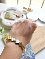 Golden Clover Cuff Bracelet