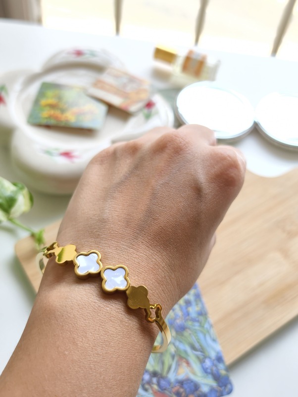 Golden Clover Cuff Bracelet