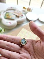 Aqua Pearl Bloom Ring