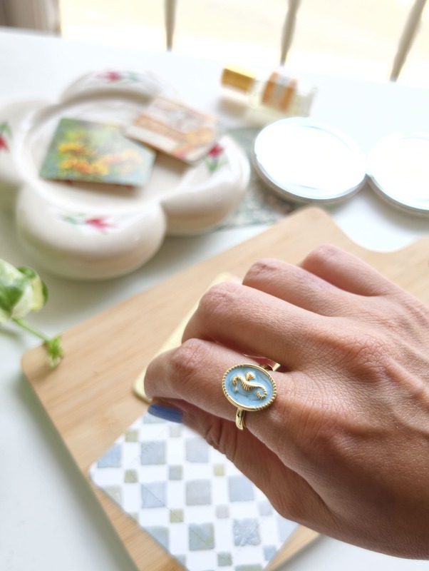 Azure Seahorse Ring