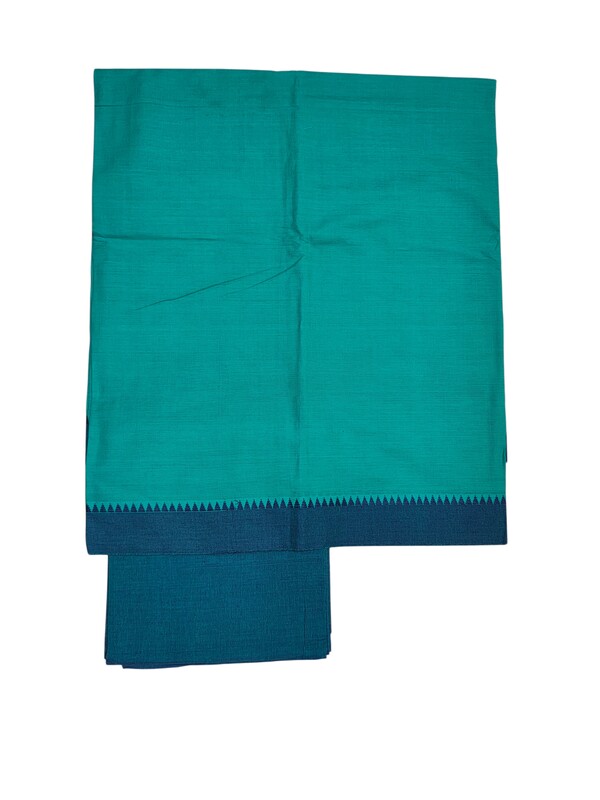 Firoza Handloom Cotton Unstitched Salwar Suit Set with Temple Border for Women