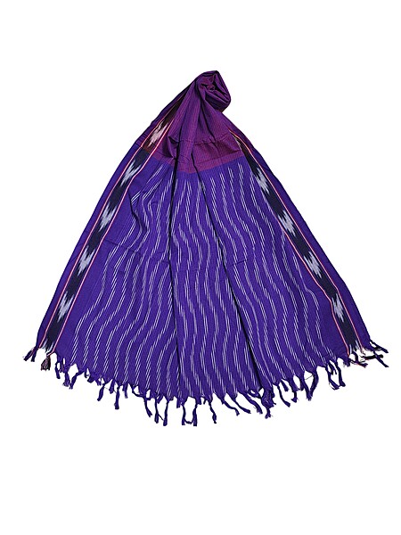Purple Pochampally Ikkat Pure Cotton Dupatta for Women