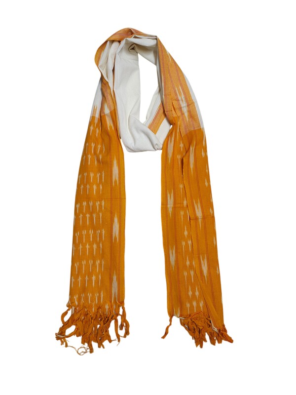 Yellow Pochampally Ikkat Pure Cotton Dupatta for Women
