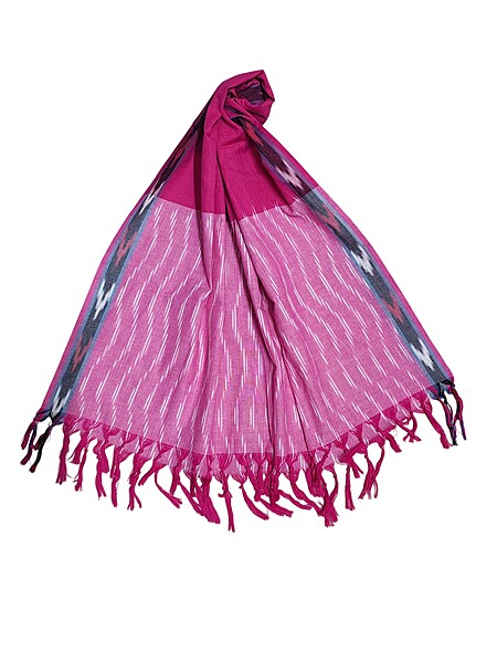 Pink Pochampally Ikkat Pure Cotton Dupatta for Women