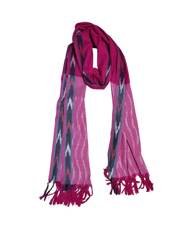 Pink Pochampally Ikkat Pure Cotton Dupatta for Women