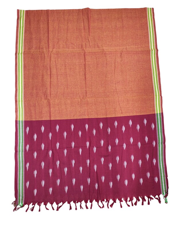 Maroon Pochampally Ikkat Pure Cotton Dupatta for Women