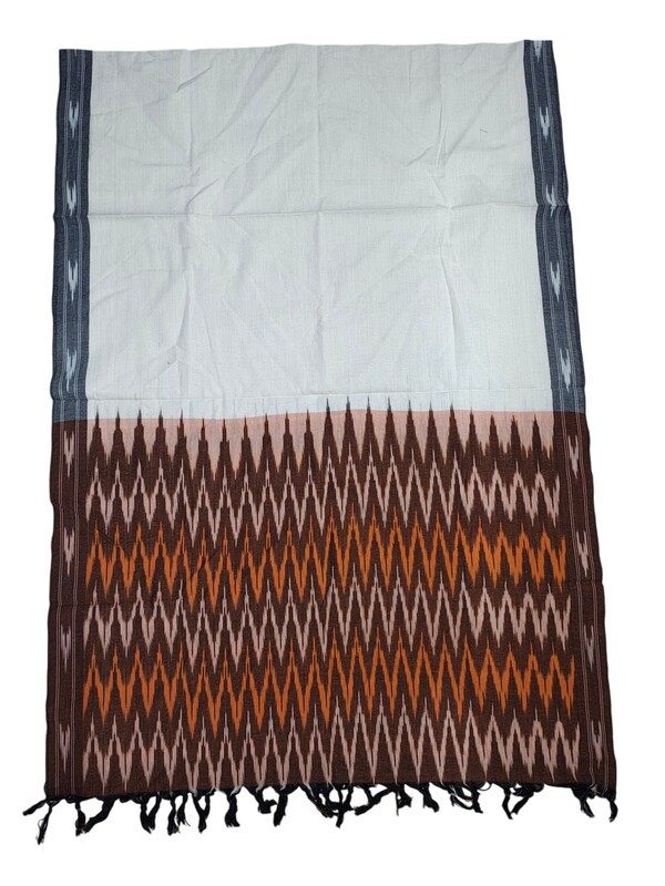 Rust Pochampally Ikkat Pure Cotton Dupatta for Women