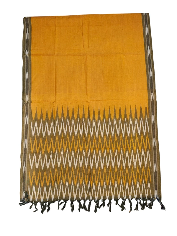 Mustard & Olive Pochampally Ikkat Pure Cotton Dupatta for Women