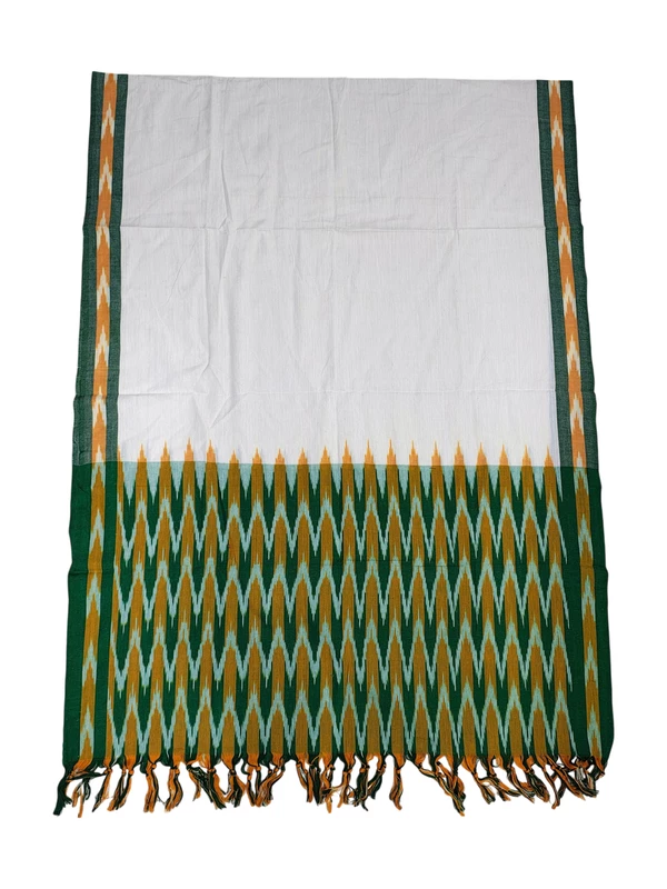 Green Pochampally Ikkat Cotton Unstitched Salwar Suit Set with Dupatta