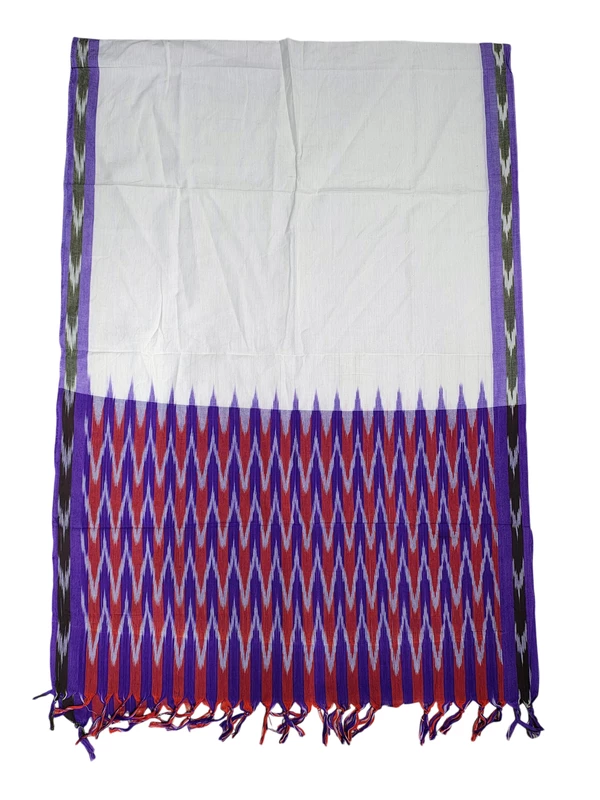 Purple Ikkat Cotton Unstitched Salwar Suit Dress Material with Dupatta