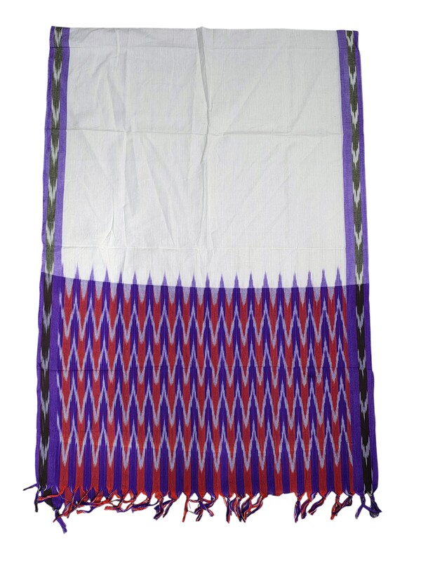Purple Ikkat Cotton Unstitched Salwar Suit Dress Material with Dupatta