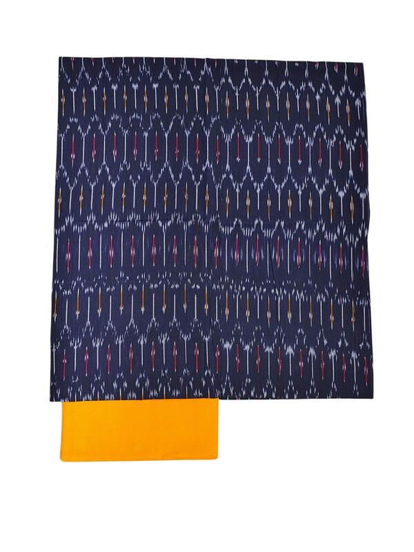 Indigo pochampally Ikkat Cotton Unstitched Salwar Suit Dress Material with Dupatta