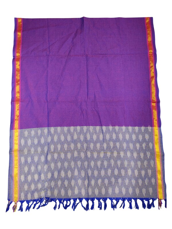 Lavender Pochampally Ikkat Cotton Unstitched Salwar Suit Dress Material with Dupatta