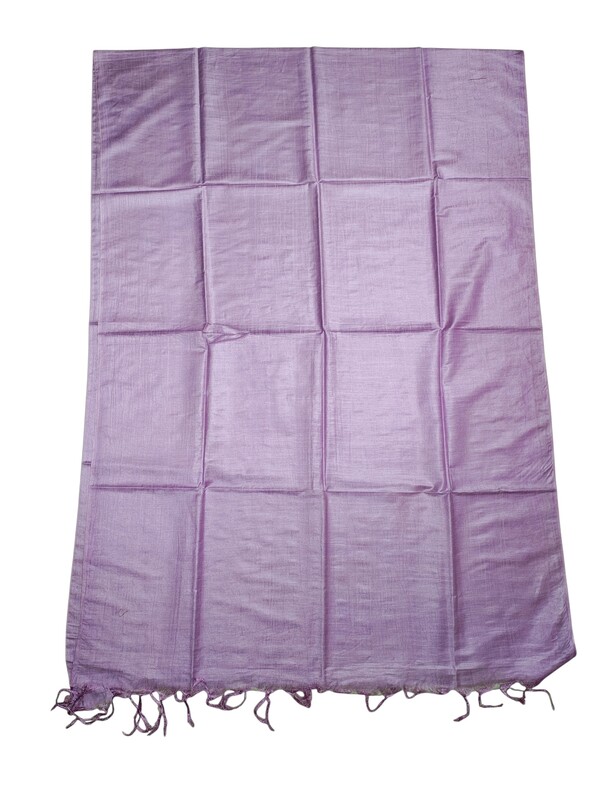 lilac Solid Cotton Silk Dupatta