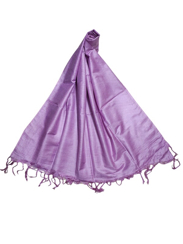 lilac Solid Cotton Silk Dupatta