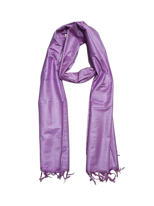 lilac Solid Cotton Silk Dupatta