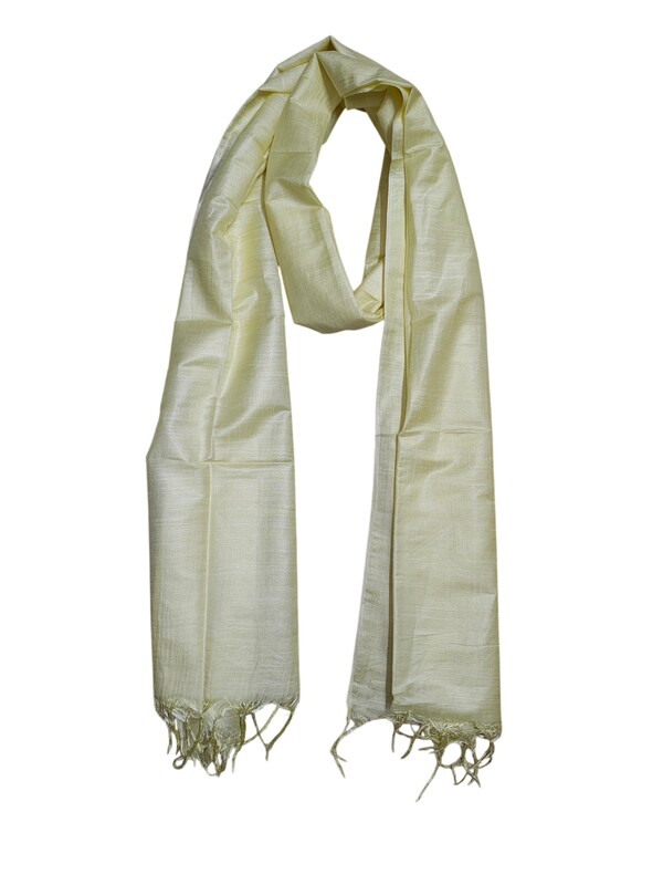 Light Yellow Solid Cotton Silk Dupatta