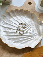 Dune Hoops Anti Tarnish Textured Silver Sculptural Hoops