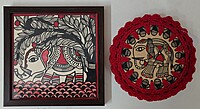 Madhubani Hand-Painted Elephant Tabletop