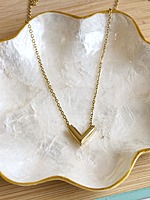 Chevron V Heart Necklace Anti Tarnish Necklace