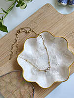 Duo Heart Necklace Anti Tarnish Double Heart Stone Necklace