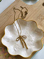 Belle Bow Necklace Anti Tarnish Gold Bow Pendant Necklace