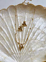 Amora Set Anti Tarnish Gold Heart Necklace and Earrings Set