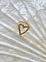 Open Heart Statement Ring Anti Tarnish Adjustable Ring