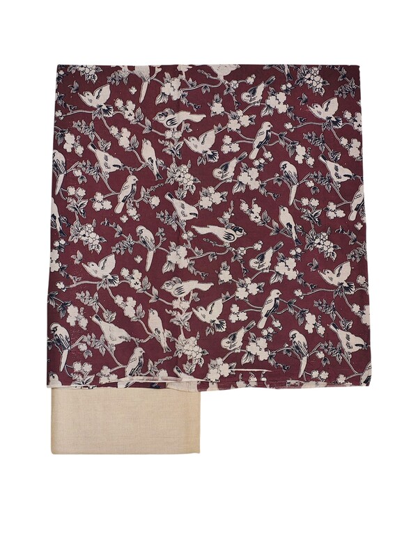 Maroon Kalamkari Print Pure Cotton Unstitched Salwar Suit Set