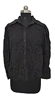 Flower Embellishment Collar Shirt