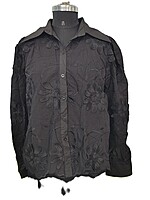 Flower Embellishment Collar Shirt