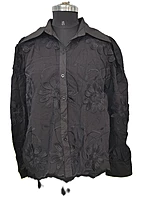 Flower Embellishment Collar Shirt