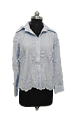Flower Embellishment Collar Shirt