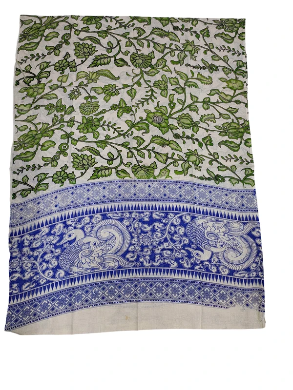 Green Kalamkari Pure Cotton Unstitched Salwar Suit Set