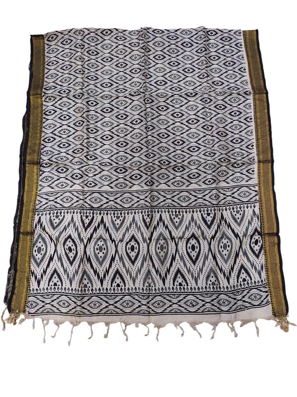 Black Kalamkari Silk Dupatta