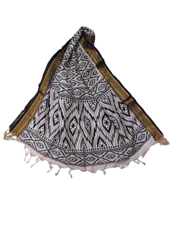 Black Kalamkari Silk Dupatta