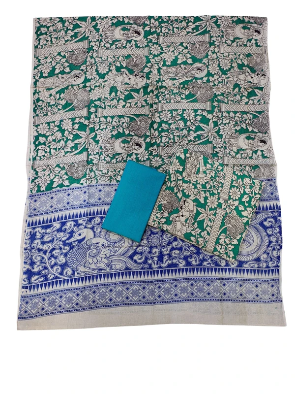 Firoza Kalamkari Pure Cotton Unstitched Salwar Suit Set