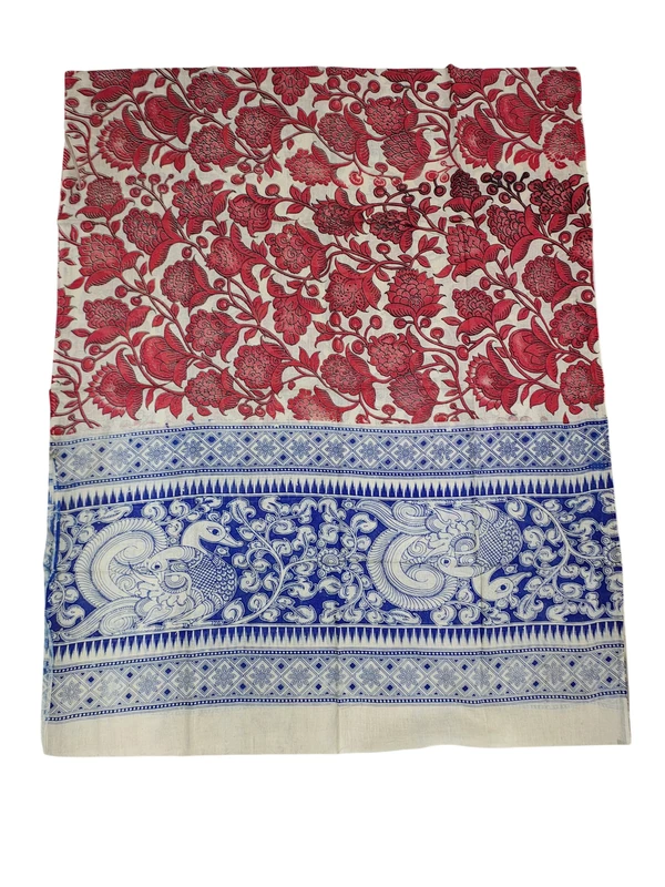 Maroon Kalamkari Pure Cotton Unstitched Salwar Suit Set