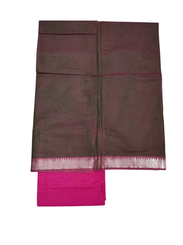 Dark Green Mangalagiri Cotton Dress Materials for Women