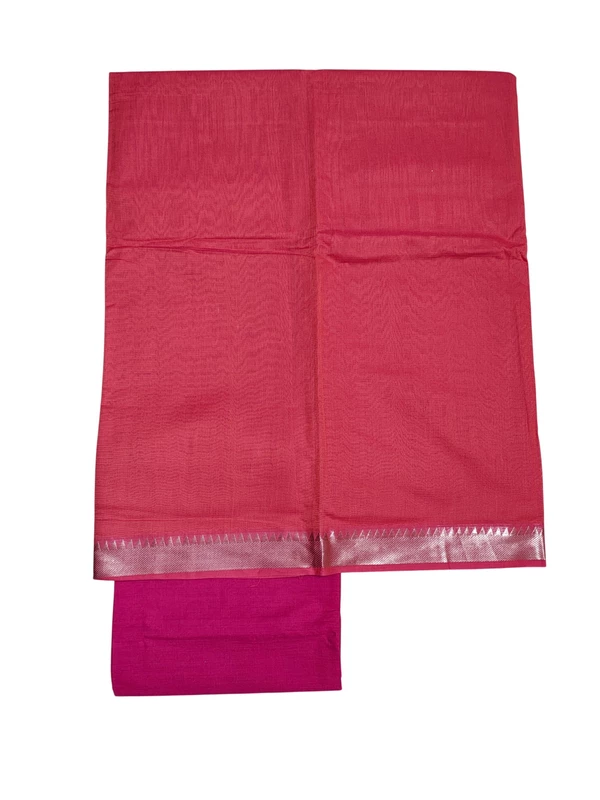 Magenta Mangalagiri Cotton Dress Materials for Women