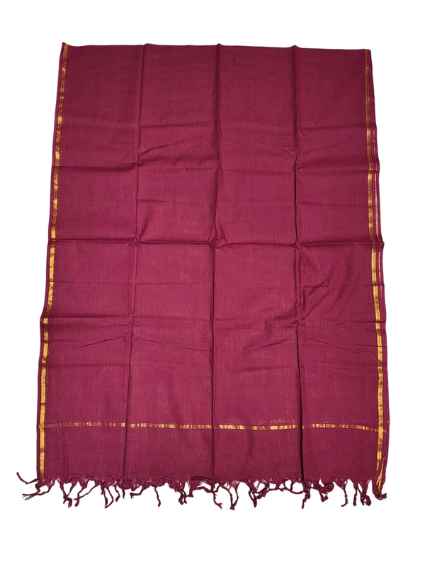 Black & Maroon Handloom Mangalagiri Cotton Dress Materials